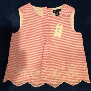 Gap sleeveless  top for girls, striped, with embroidered bottom, size 3